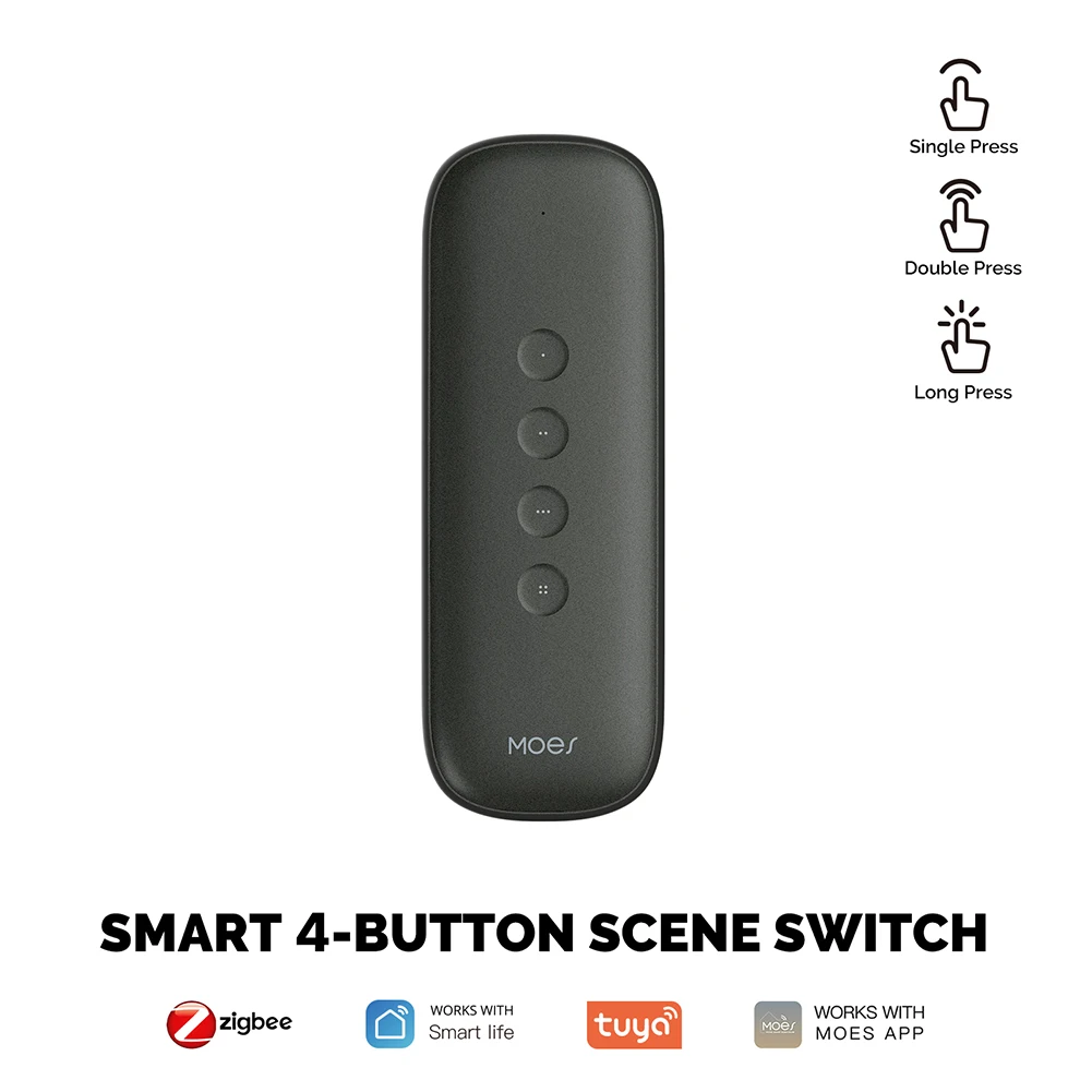 

ZigBee 12 Scene Controller Work with MOES/Smart Life APP 4 Button Scene Controller Switch for Smart Home Devices and Scenes