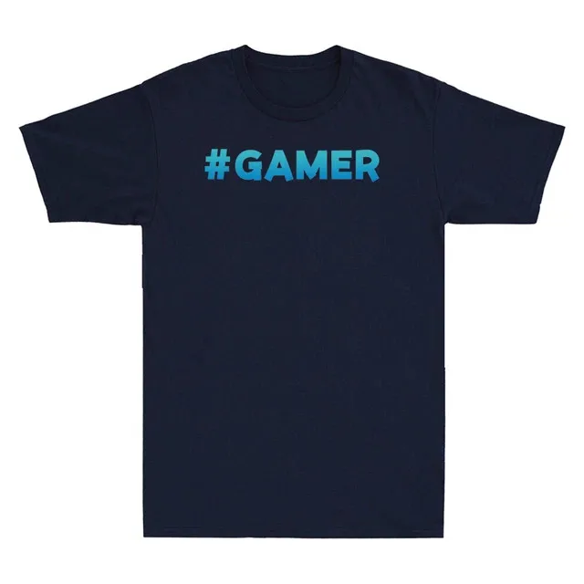 #GAMER Blue Hashtag Video Game Funny Gamer T-Shirt Premium M-2XL Fast Shipping