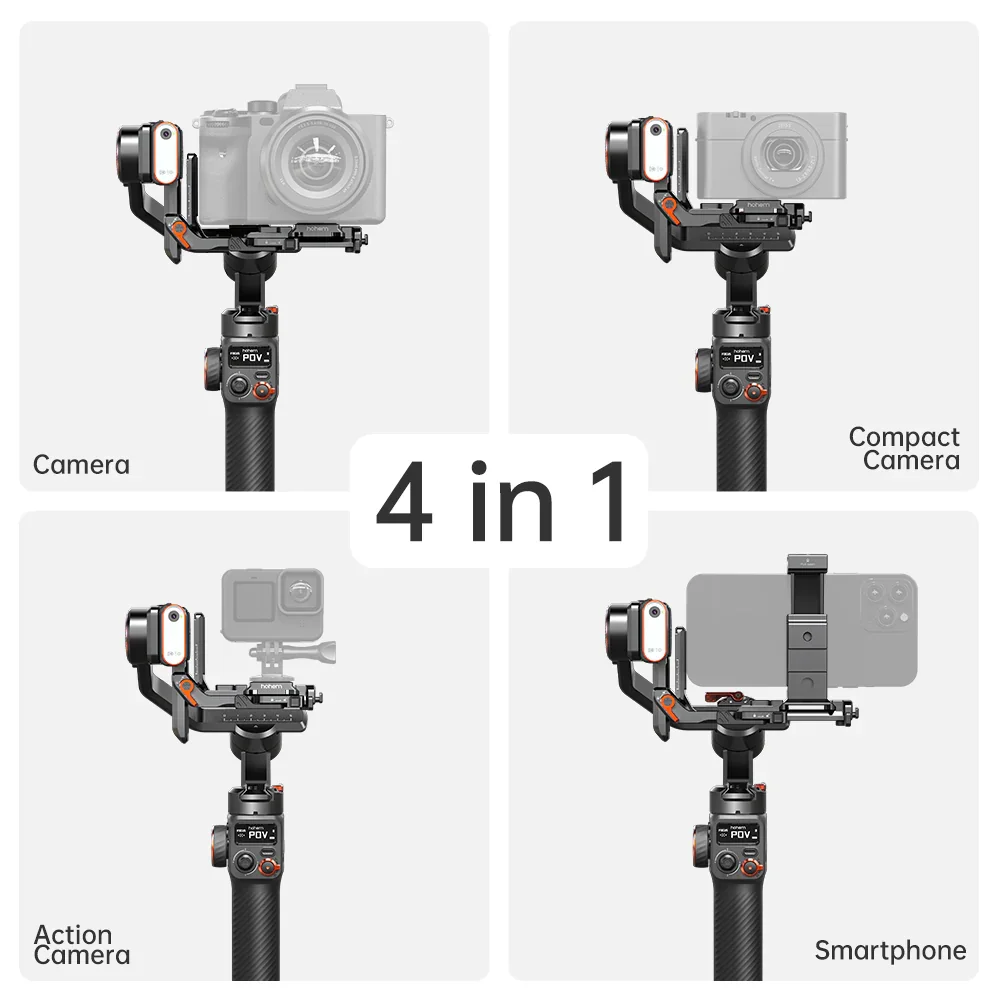 Hohem iSteady MT2 Camera Gimbal Professional orthogonal 3-Axis camera stabilizer with iSteady 7.0 Anti-Shake Algorithm