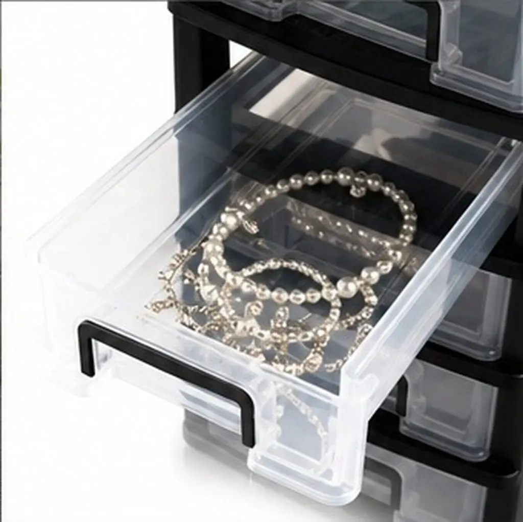 5 Layer Transparent Storage Drawer Organizer Plastic Desk Drawer Type Closet for Cosmetics Makeup Brushes Jewelry Stationery