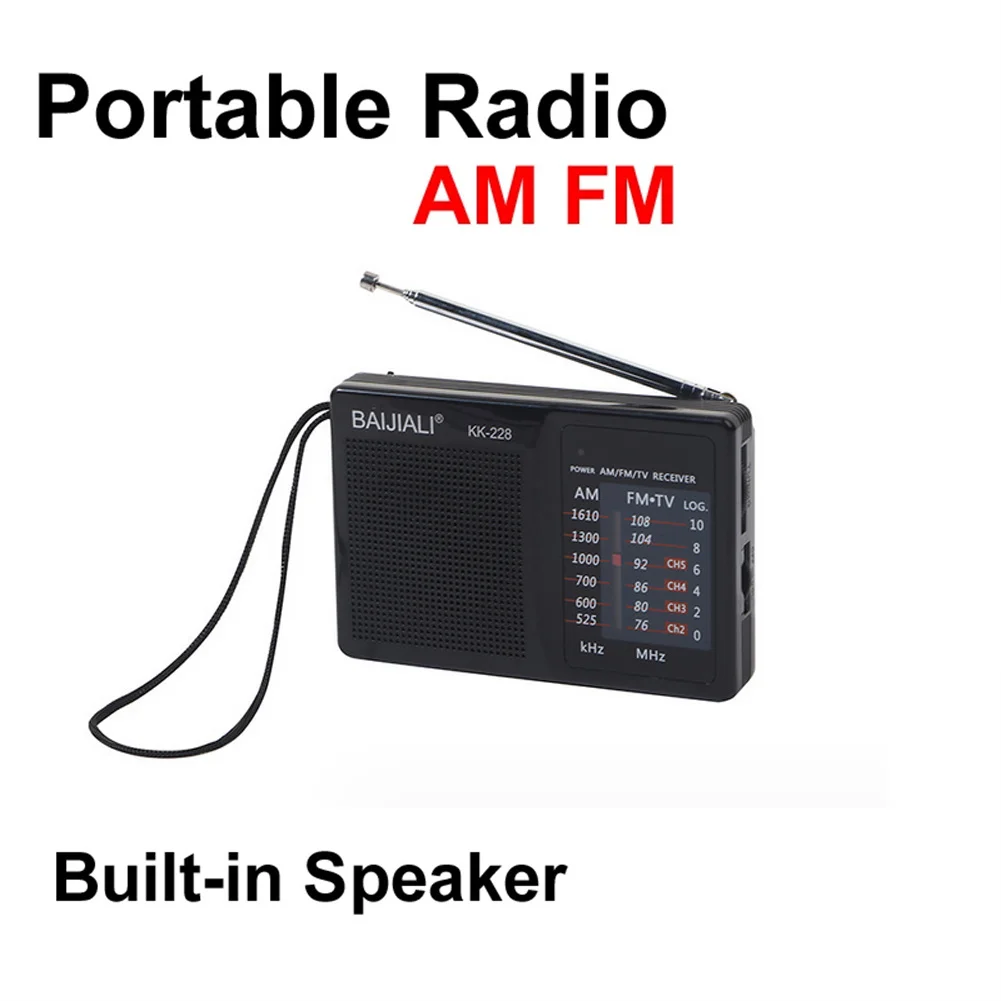 

KK228 AM FM 2-Band Radio Battery Operated Portable Pocket Radio With Telescopic Antenna Radios Player For Senior Home Walking