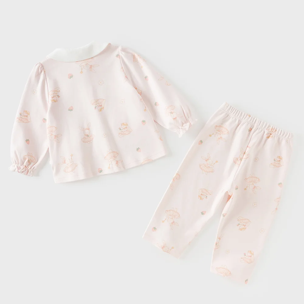 Dave Bella Pajamas Autumn Home Wear Set Children Spring Girls Top Pants Suit Clothes Casual Long Sleeves Soft Fashion DB3262699