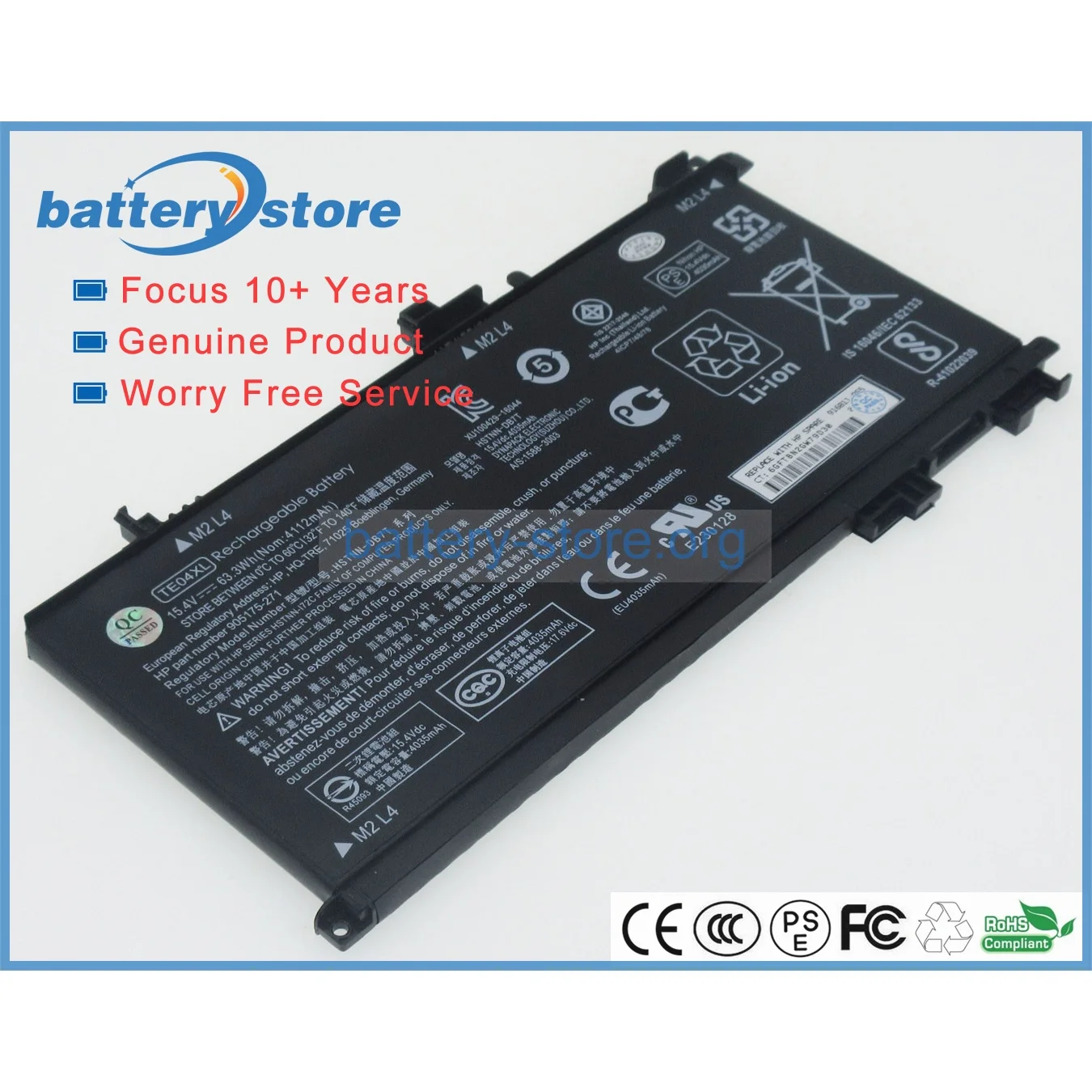 Genuine laptop batteries for TE04XL,TPN-Q173,844203-855,905175-271,TE04061XL,Omen 15-AX206TX,15t-bc200,15-AX218TX,15.4V,4 cell