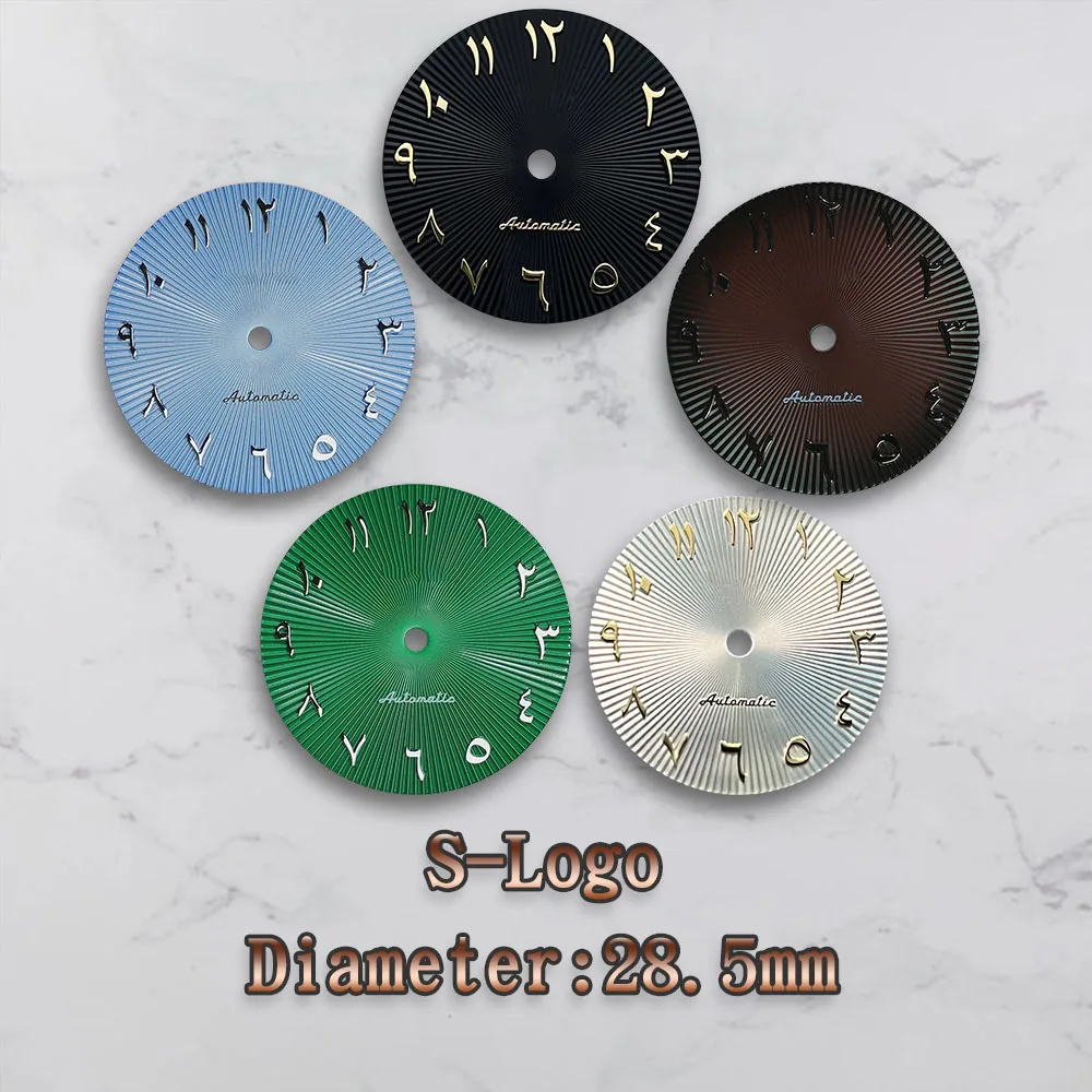 28.5mm High Quality  Arabic NH35 Dial 3/3.8/4.2 o'clock Crown S Logo For NH35/NH36 Movement NH35 Accessories ﻿