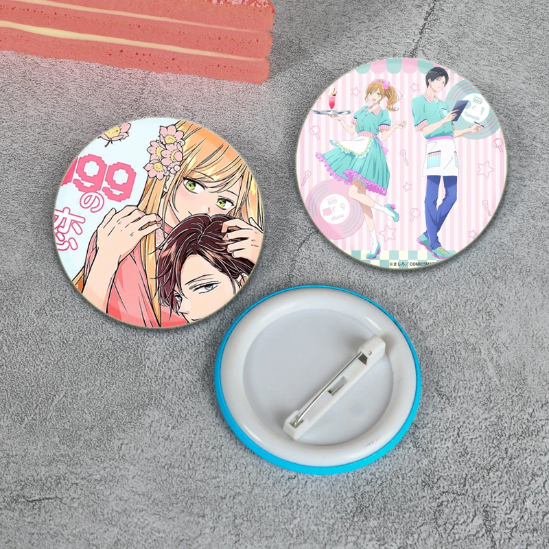 58mm Anime My Love Story with Yamada-kun At Lv999 Badge Handmade Tinplate Brooch Button Pin for Backpack Clothes Decoration Gift