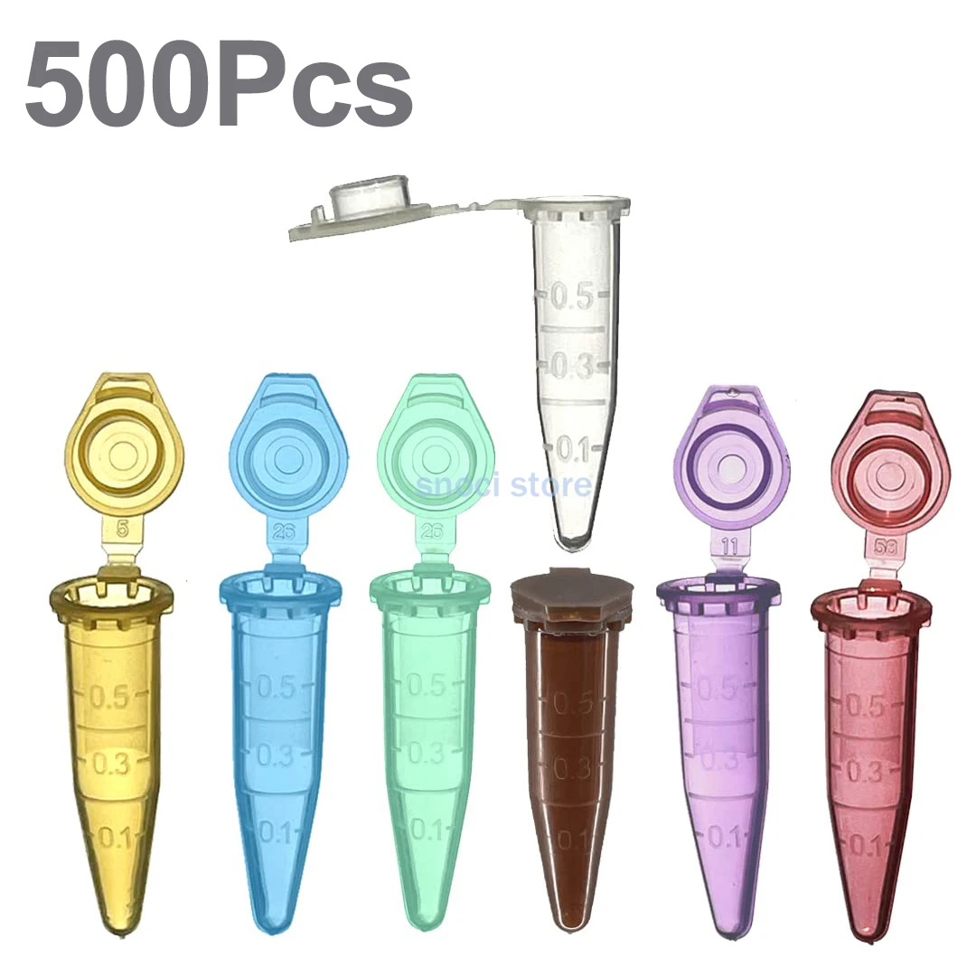 0.5ml Centrifuge Tubes Plastic Graduated Polypropylene Microcentrifuge Vials Tubes Mirco Test Tubes for Sample Storage Container