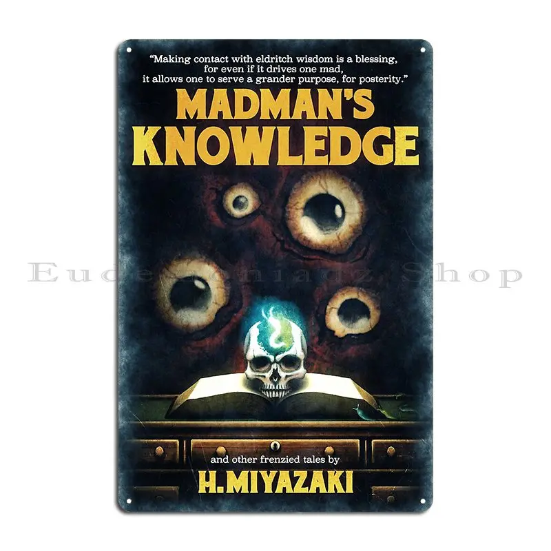 Madman S Knowledge Mock Bloodborne Book Cover Metal Sign Poster Garage Designing Custom Vintage Pub Tin Sign Poster