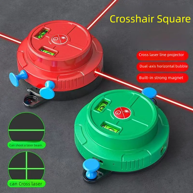 Laser Three-Line Level, Strong Magnetic Adsorption, Dual-Axis Line Marking with Bright Finish, Household Line Marking Level