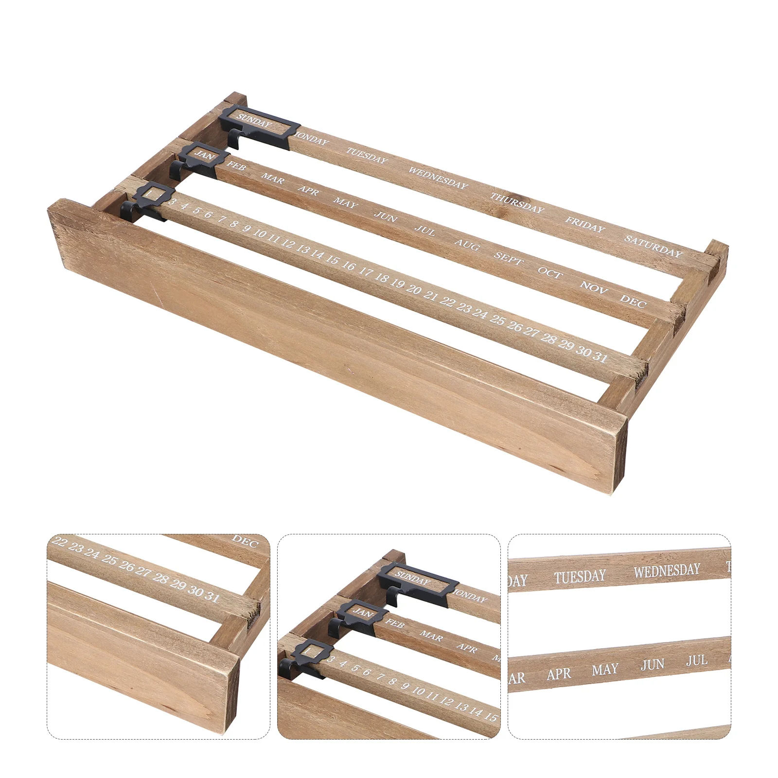 

Vintage Wood Calendar Desktop Decorative Perpetual Calendar For Office Home School Creative Log Ornament Number