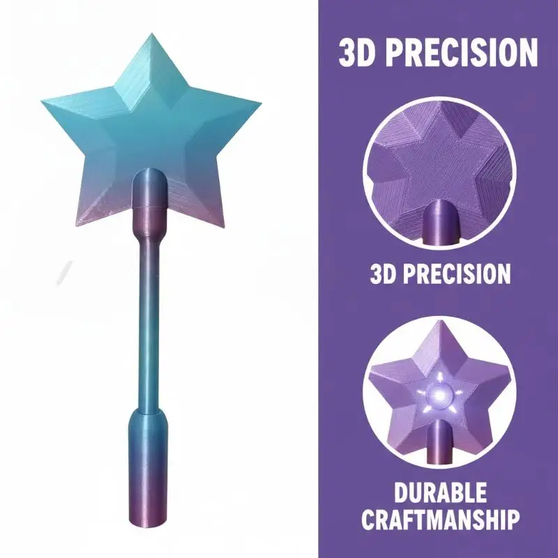 1Pcs 36.8cm Cute Credit Card Holder Fashion Creative 3D Printed Wand Tap To Pay Lightweight Portable Star Magic Wand Holder