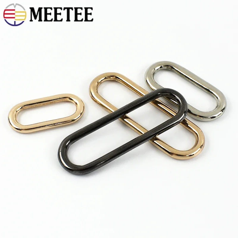 5/10Pcs Meetee 15mm-60mm O Ring Metal Buckles Bag Strap Adjust Clasp Webbing Band Connect Hook for Handbag Hardware Accessories