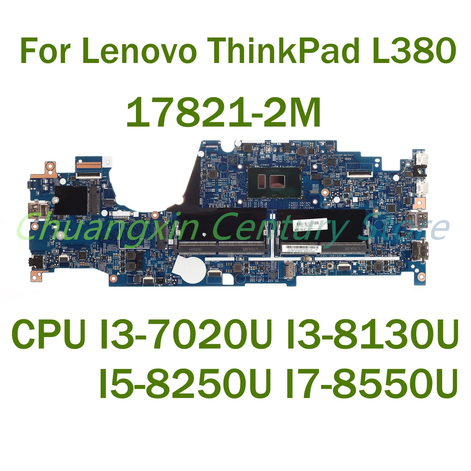 For Lenovo ThinkPad L380 Laptop motherboard 17821-2M with CPU I3-7020U I3-8130U I5-8250U I7-8550U 100% Tested Fully Work