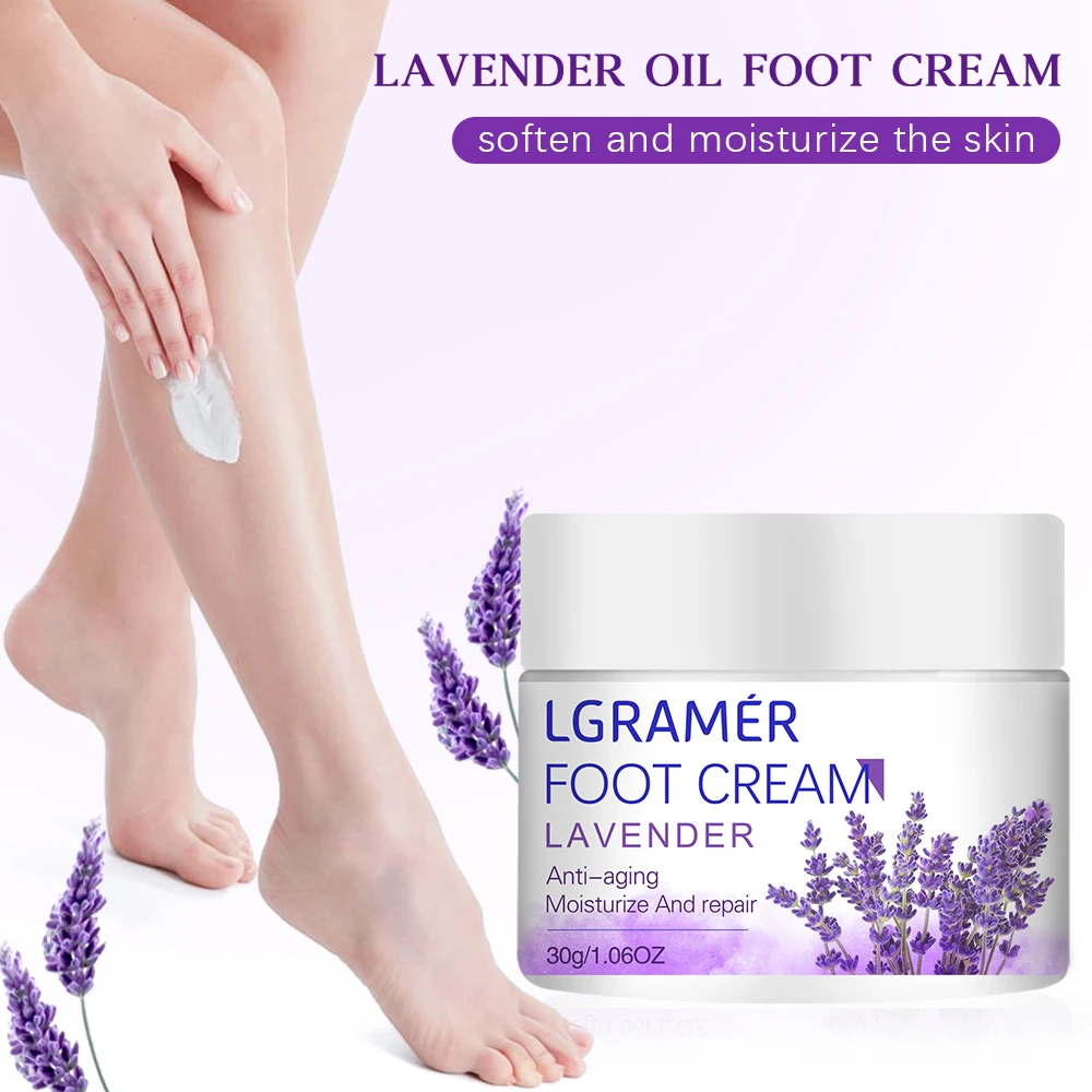 Lavendel-Fußcreme für rissige, trockene, raue Füße und Fersen sorgt für intensive Nährung und Feuchtigkeit, um die Haut zu reparieren und zu weichern