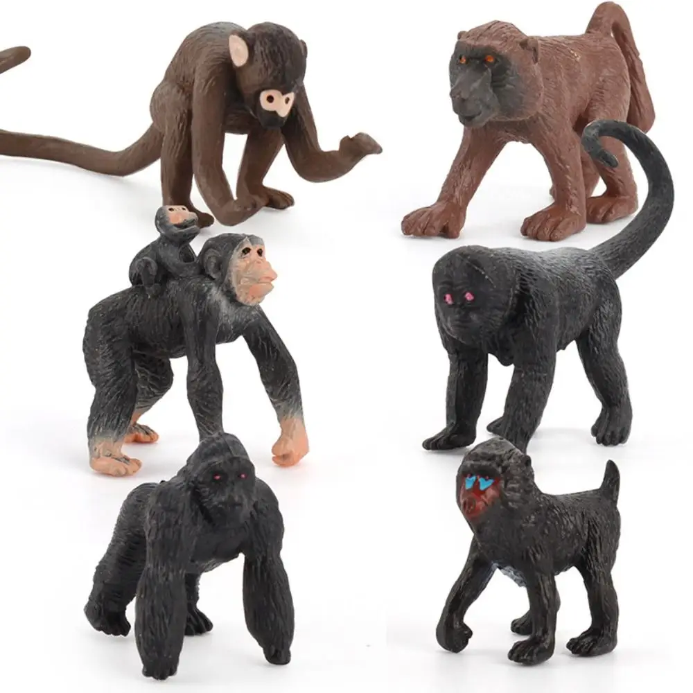 

Wild Animal Monkey Action Figures Education Miniature Chimpanzee Model Collection Home Decor Orangutan Gorilla Model