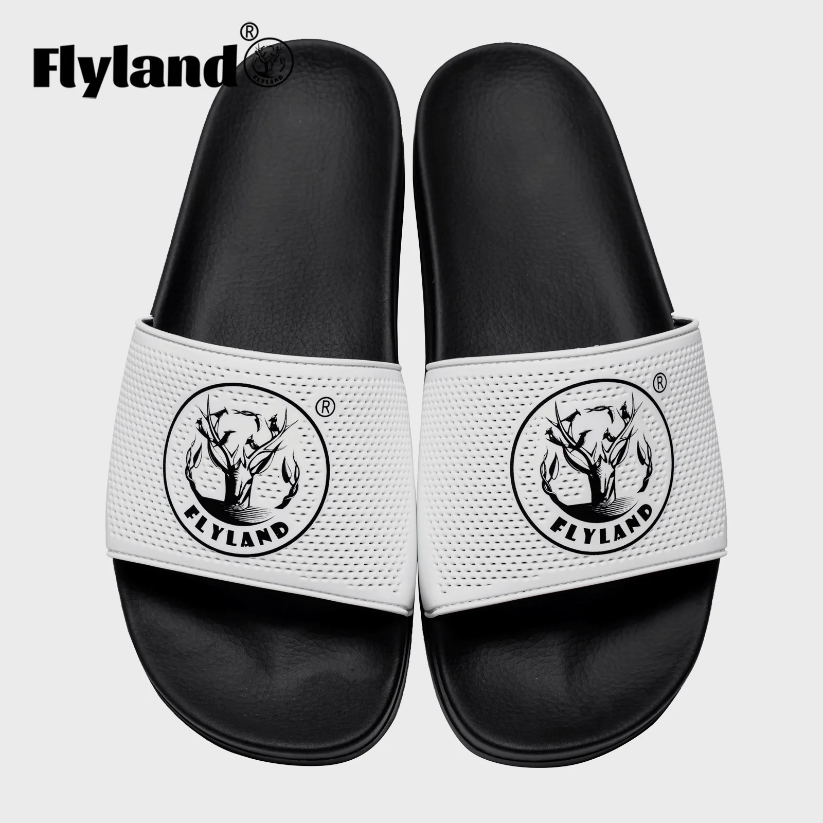 Flyland  Indoor Outdoor House Slippers Men Shoes Anti-Slip Quick-Drying Male Bathroom Slides Sandals