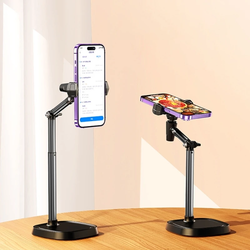 Desktop Phone Stand with Height & Angles Adjustment Desktop Phone Hold Automatic Lifting Perfect for Work Entertainment