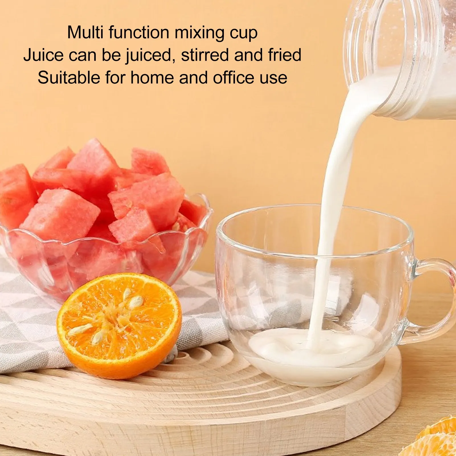 خلاط كوب لصنع العصائر اللاسلكي الصغير المحمول، 6 شفرات، صانع عصائر متعدد الوظائف للفواكه والمزيد من أدوات المطبخ