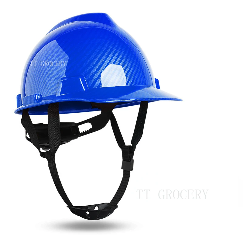 Casco de seguridad de trabajo de fibra de carbono con ABS, protección Industrial para la cabeza, casco duro de construcción