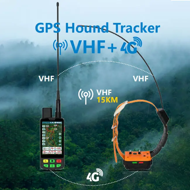 Eseek GPS Hound Tracker & Training Collar System For Hunting Dogs With Real Time Tracking VHF Long Range Signal