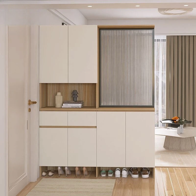 

Entry entrance cabinet integrated small apartment door double-sided entrance partition cabinet glass screen storage cabinet