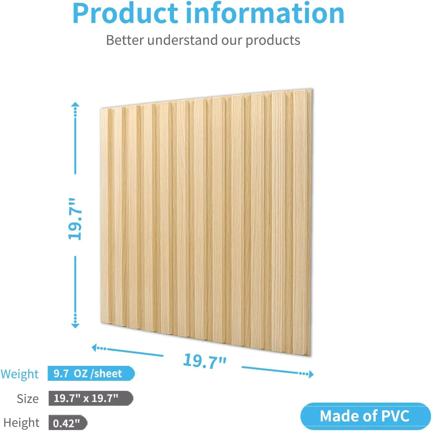 pared panel 3D ranurado paneles de plástico PVC 12 piezas oble 50x50cm 3 m2