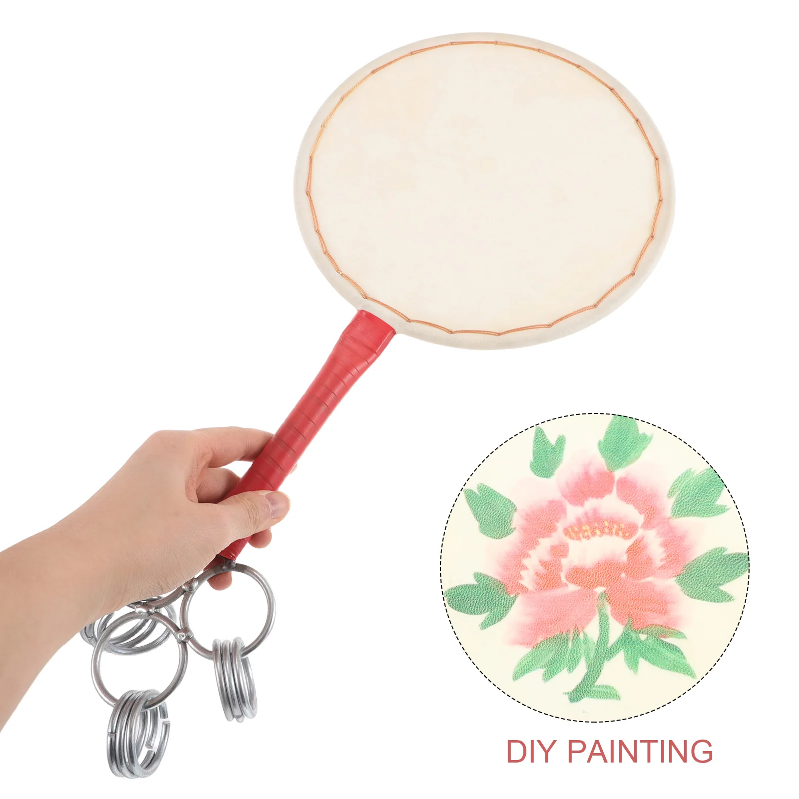 

Creative 20Cm Hand Drum White Surface Diy Painting Folk Dance Performance Portable Lightweight Traditional Chinese Style