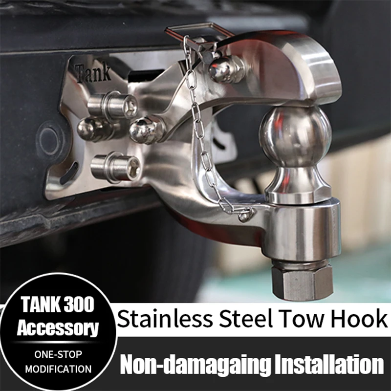 new For GWM Tank 300 Tow Hook High Quality Stainless Steel Trailer Hitch Ball Tow Hook Car Accessories