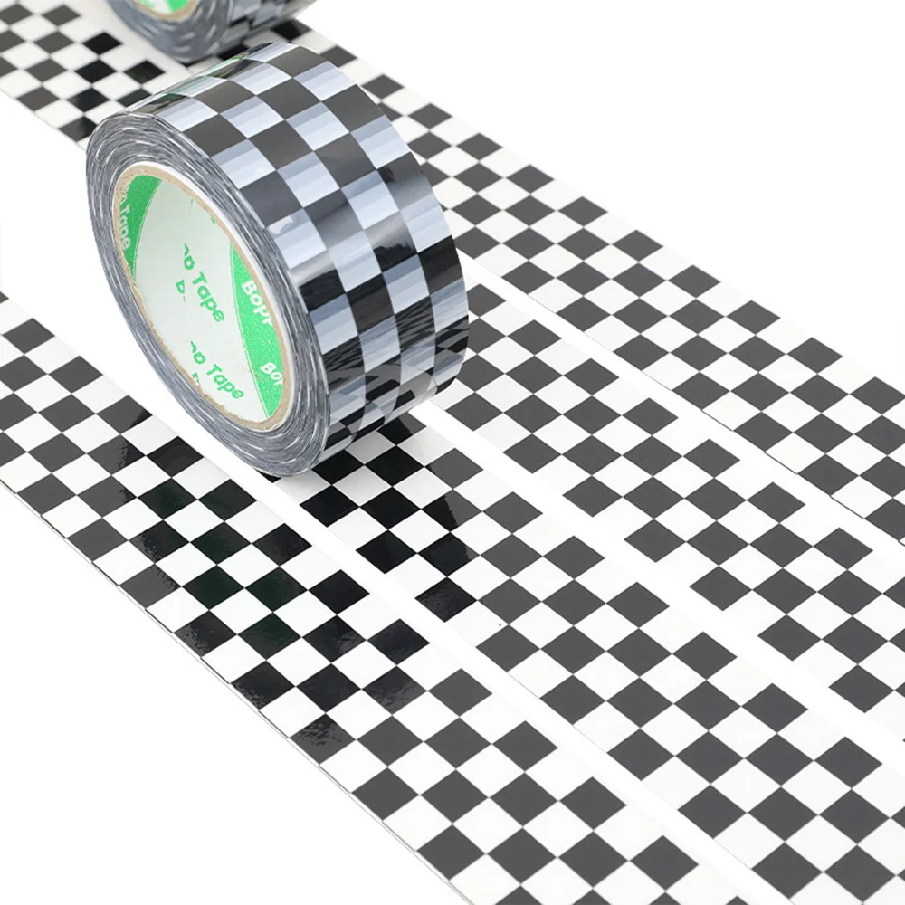 100 m Checkered Flag Tape Race Car Checkered Packing Tape DIY Crafts Buffalo Tape Single Scrapbooking Crafts Box Printed Tape