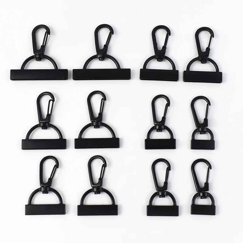 10/20Pcs Meetee 15-38mm Black Lobster Buckle Metal Tail Carabiner Clip Clasp Trigger Snap Hook Bag Strap Connection Accessories