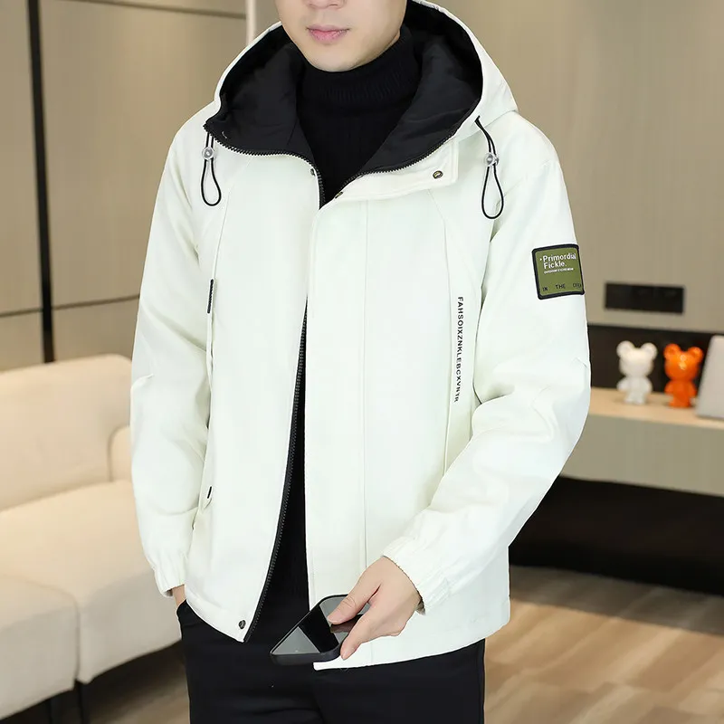 

Мужская утепленная куртка Fce 2025: Новинка зимнего сезона, повседневная рабочая одежда, молодежная ветровка для старшеклассников, длинный рукав...