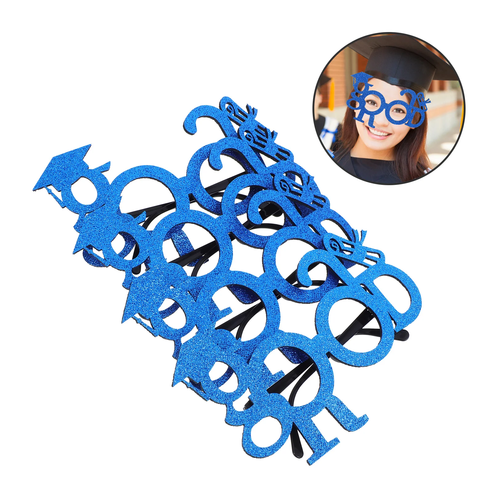 

4pcs Graduation Party Glasses Lightweight Grad-Themed Photo Booth Props For College Preschool Events Graduation Photography