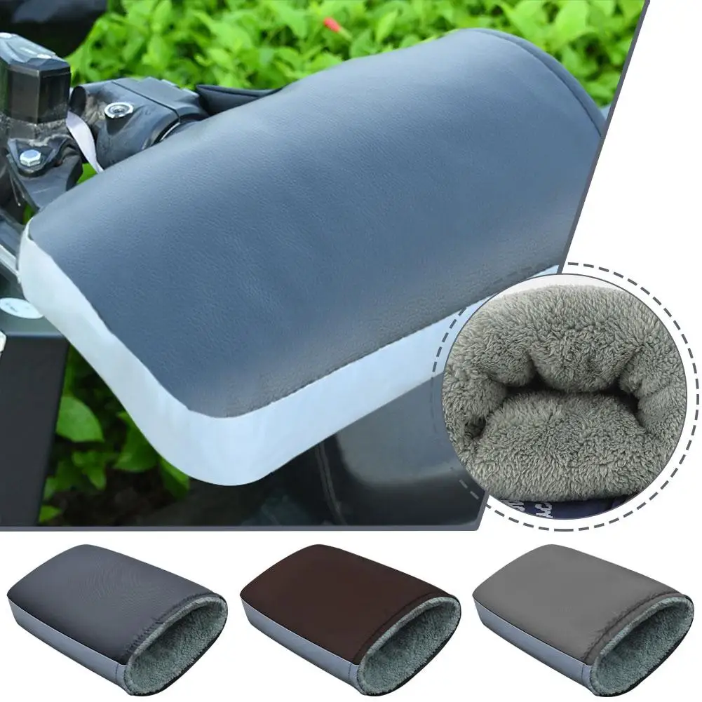 Cubierta de mango de mano cálida de lana para motocicleta, cubierta eléctrica fría a prueba de viento y mango para bicicleta, herramientas de aislamiento grueso D3I8