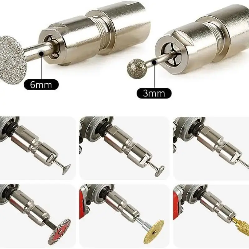 6/3mm Universal Angle Grinder Modified Adapter To Straight Grinder Chuck Type Angle Grinder M10 M14 5/8-11 Thread Grinding Cutt