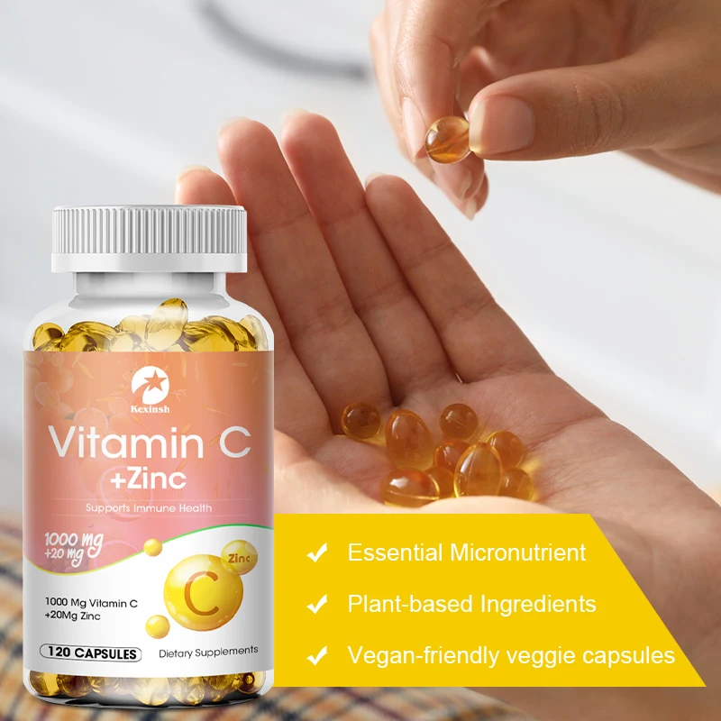 Kexinsh Vitamin C Mit Zink Capsules 1000mg Vitamin C With 20mg Zinc Capsule Immune Support, Energy Production