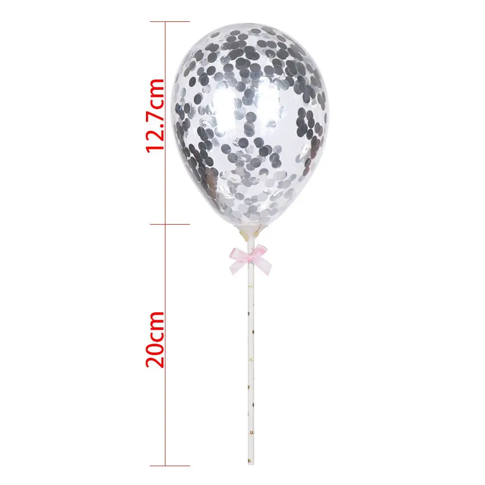5 inches Party Supplies  Shower Birthday Transparent Balloon Cake Decoration Confetti Balloon Cake Topper - Image 6