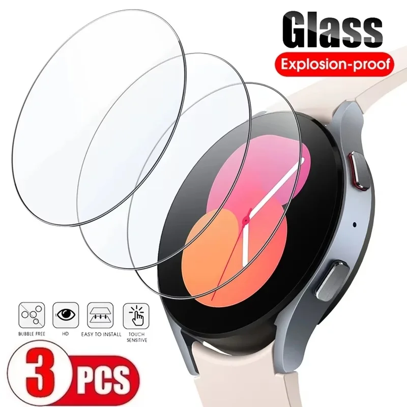 1-5Pcs Clear Tempered Glass For Samsung Galaxy Watch 7 6 5 4 5 Pro 6 Classic 47 45 44 43 40mm Replacement Glass Film Accessories