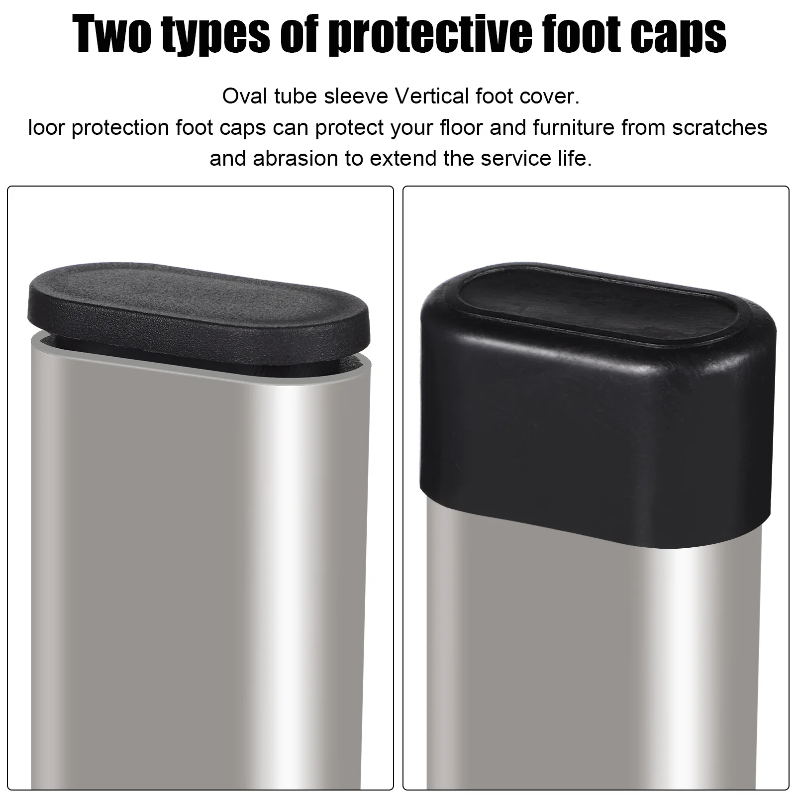 

1 set Chair Leg Caps Black Durable Non-Slip Furniture Leg Pads Table Foot Protectors For Hardwood Floors Floor Protection Covers