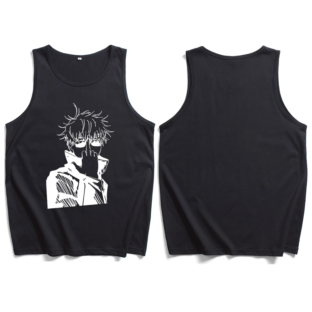

Gojo Satoru Simple Line Graffiti Tank Man Woman Crew neck Sleeveless Summer T-shirts