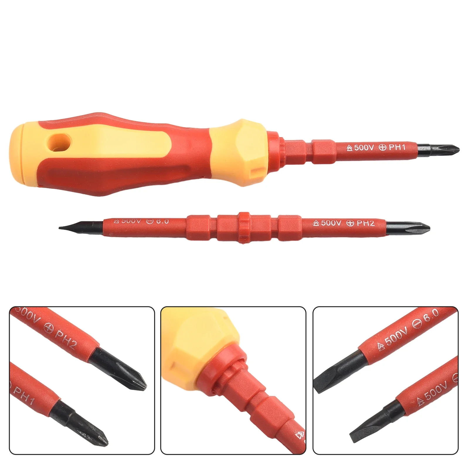 Imagem -03 - Multi-purpose Isolado Chave de Fenda Grupo Eletricistas Slotted Cruz Chave de Fenda Bit Repaire Ferramentas Ferramentas Manuais em 1