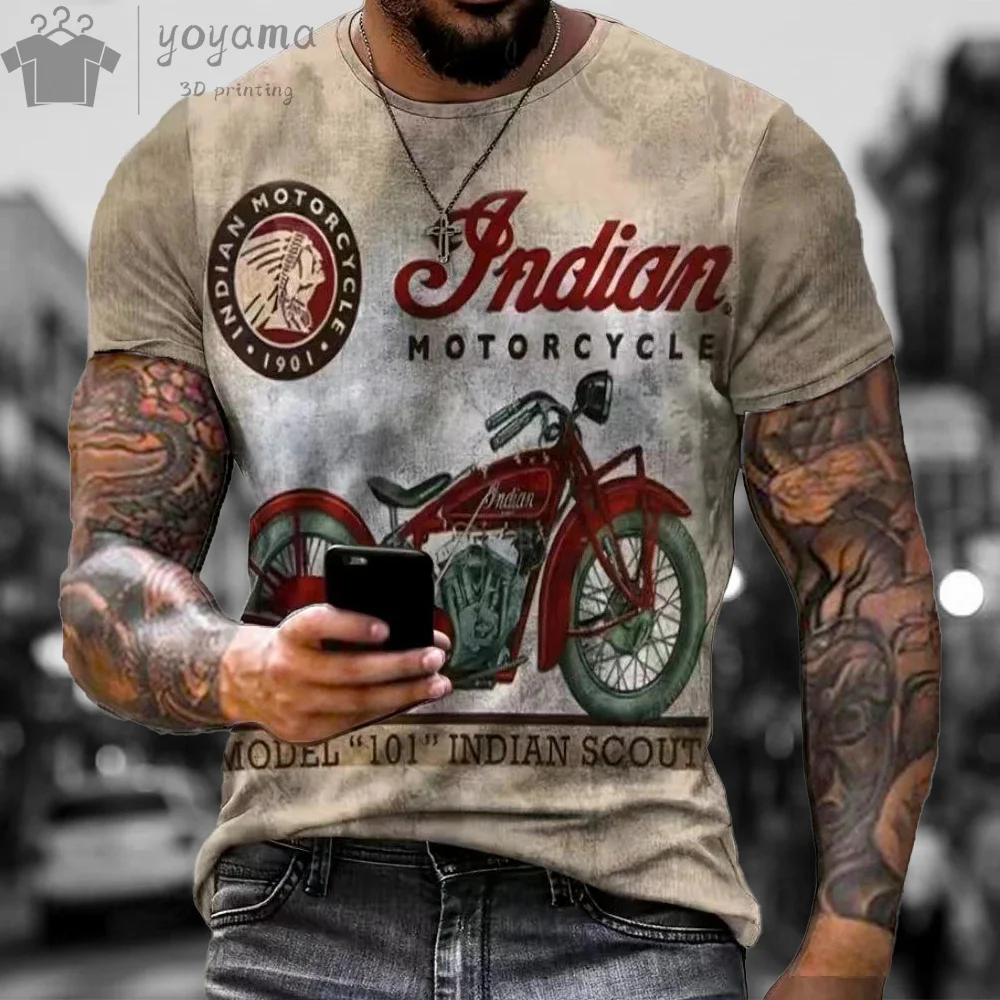 Vintage Motorbike Print Clothes Men Graphic T shirts Men's Summer Clothes T-shirts Men Short Sleeve Tee Vintage Graphic T shirts