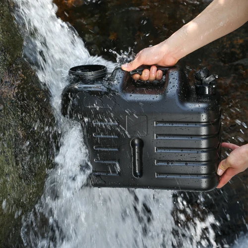 Imagen 2 del producto Contenedor de almacenamiento de agua de 5/11/12/18,5l con grifo, cubo de agua potable, dispensador de agua de gran capacidad, portador para coche y Camping
