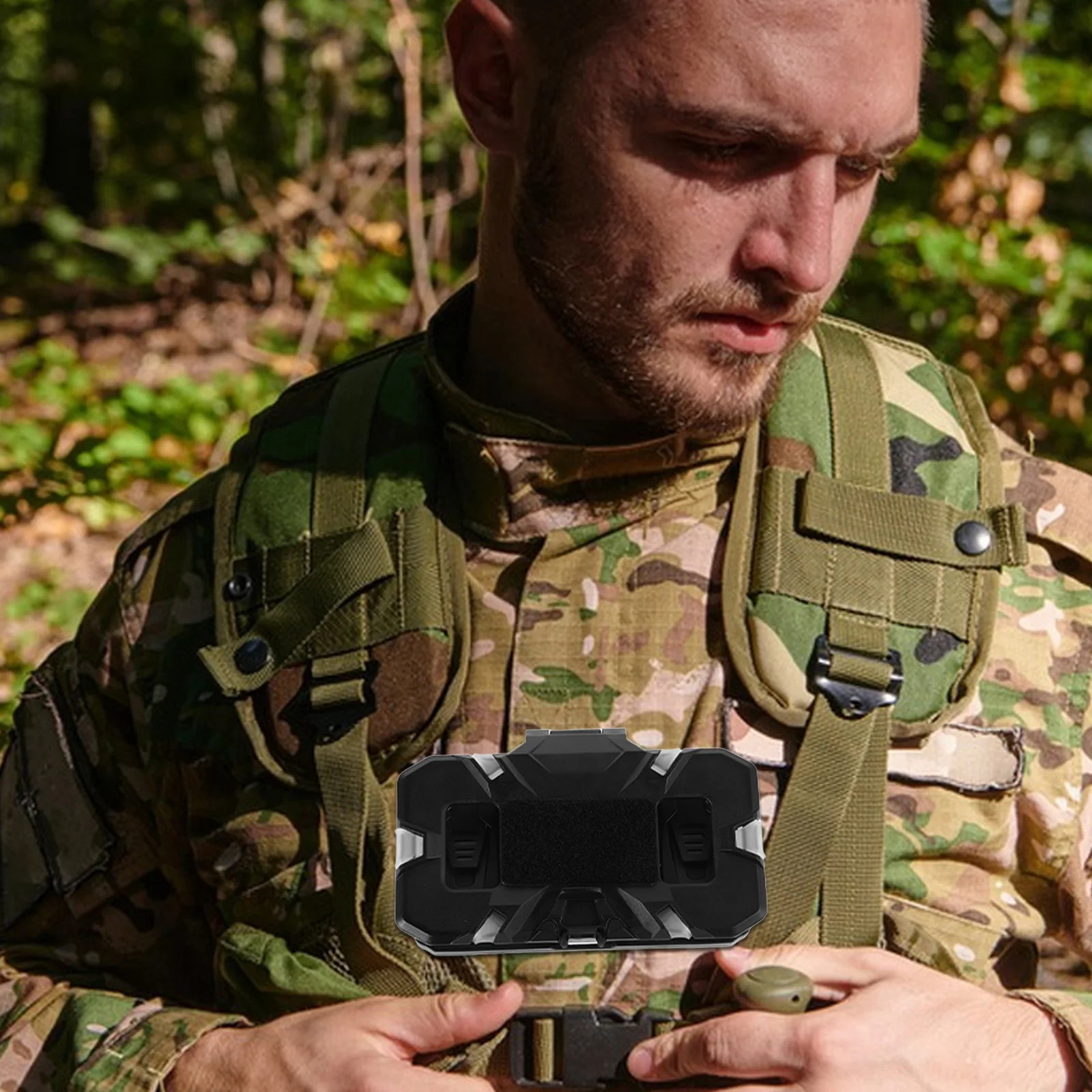 Tactical Vest Mount Foldable Phone Holder Carrier Gear Board Chest mounted Storage Solution Lightweight Practical Navigator