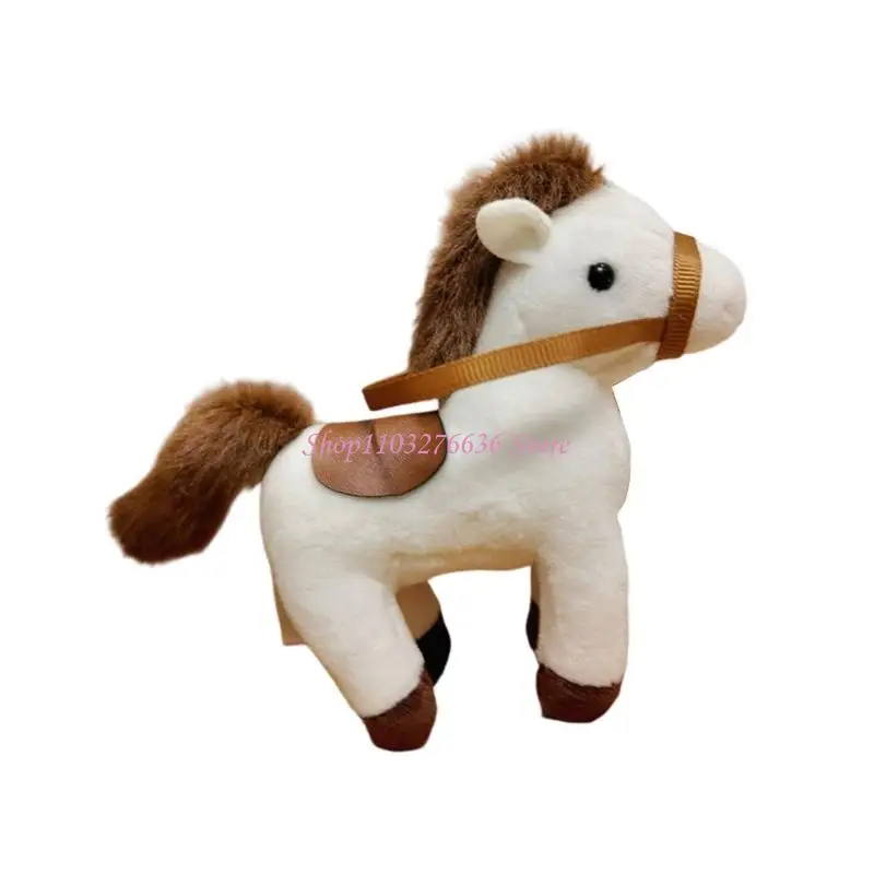 R6FD Lovely Horse Stuffed Doll Charm Pendant Keychain for Keys Purse Backpack Decors