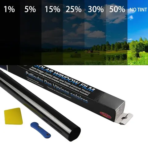 300cm x 50cm 검은 색 자동차 창 포일 색조 색조 필름 롤 자동차 자동 개인 정보 보호 자외선 차단제 정적 스티커 Best5