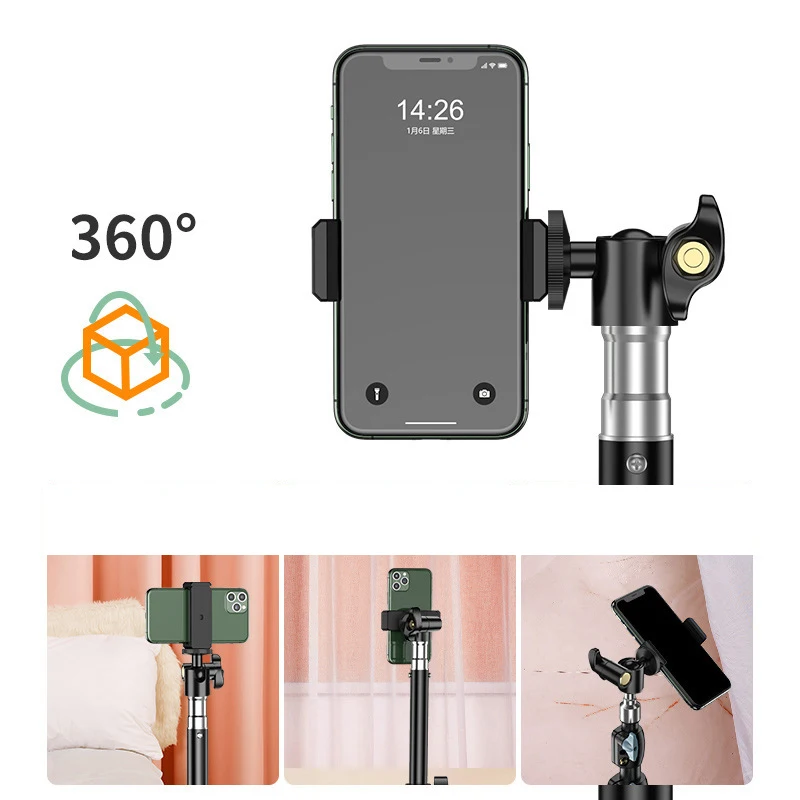 휴대폰 카메라 라이트 스탠드용 삼각대, 사진 삼각대 및 1/4 나사, LED 링 라이트, 휴대용 파노라마 카메라 브래킷