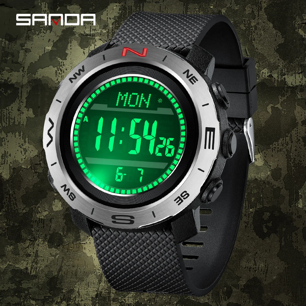 SANDA 5106 Student Electronic Watch Temperature Weather Forecast Outdoor Waterproof Sports Countdown Men's Electronic Watch