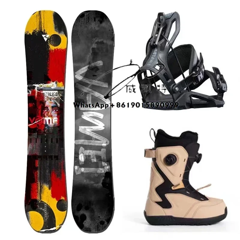 2025 New Design Wooden Core Board Carbon Fiber Rocker and Hybrid Tilt Snowboard with Retainer Custom Logo Printing