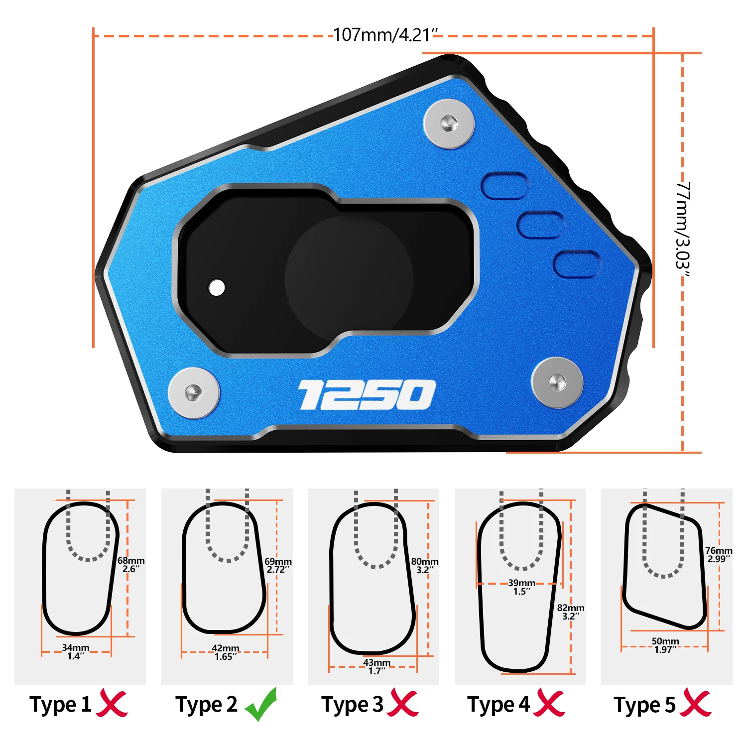 ل BMW R1250GS R1250 GS R 1250 GS Adventure Rallye R1200GS LC R 1200 GS ADV دراجة نارية مسنده الجانب حامل تمديد الوسادة CNC