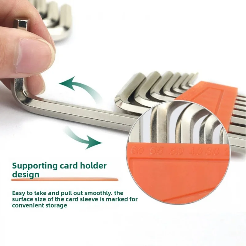 New Sturdy And Durable High Hardness Material Flat Head Hexagonal Small Wrench Eight-Piece Kit Wholesale For Home DIY Tools