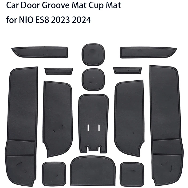 Car Door Groove Mat Cup Mat for NIO ES8 2023 2024 Center Console Storage Box Mats Auto Gate Slot Cup Holder Pad